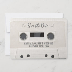 Retro Cassette Wedding Save the Date Einladung