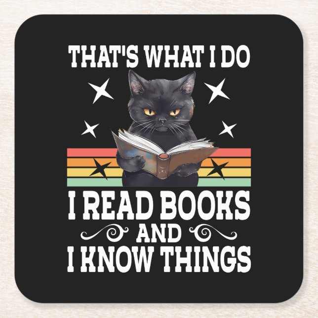 Retro Cat Books The Reader Halloween Reading Gesch Rechteckiger Pappuntersetzer (Vorderseite)