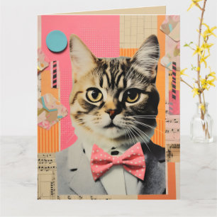 Retro Cat Collage Karte
