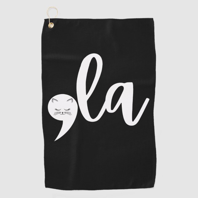 Retro Cat Comma La Kamala Harris 2024 Wahl Golfhandtuch (Vorderseite)