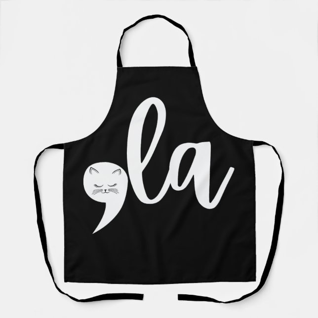 Retro Cat Comma La Kamala Harris 2024 Wahl Schürze (Vorderseite)