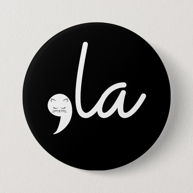 Retro Cat Comma La Kamala Harris für den Präsident Button (Vorderseite)