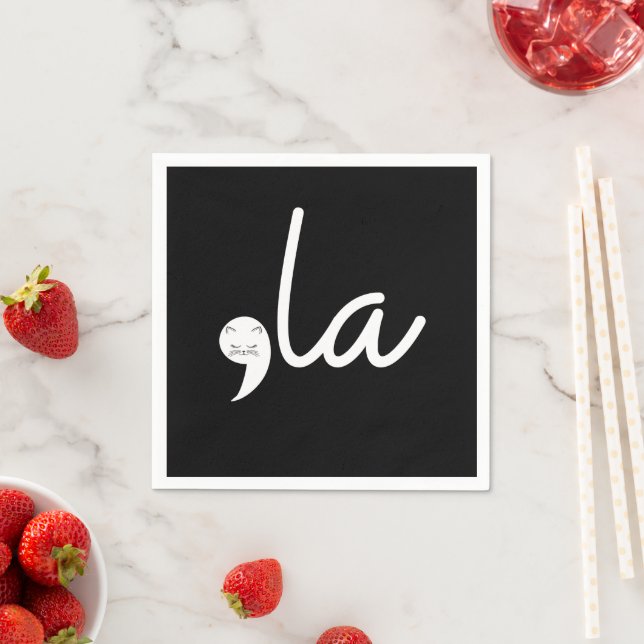 Retro Cat Comma La Kamala Harris für den Präsident Serviette (Beispiel)