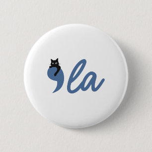Retro Cat Comma La Kamala Harris für Präsident 200 Button