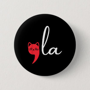 Retro Cat Comma La Kamala Harris für Präsident 200 Button