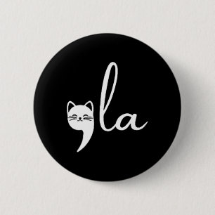 Retro Cat Comma La Kamala Harris für Präsident 200 Button