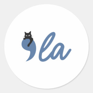Retro Cat Comma La Kamala Harris für Präsident 200 Runder Aufkleber