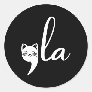 Retro Cat Comma La Kamala Harris für Präsident 200 Runder Aufkleber