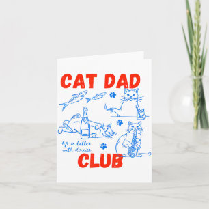 Retro Cat Dad Club Leben ist besser mit Katzen Lus Karte
