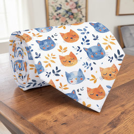 Retro Cat Graphic Custom Necktie Krawatte