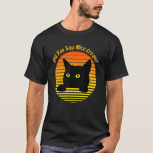 Retro Cat hast du Mäuse Creme gesagt T-Shirt