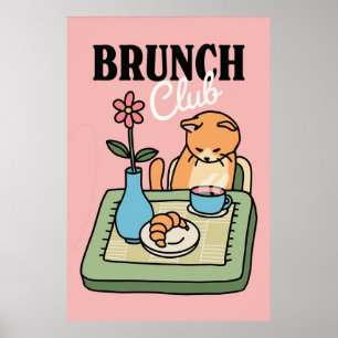 Retro Cat Kitchen Print Poster