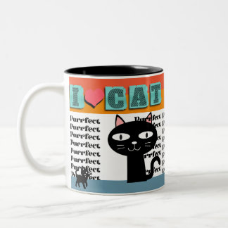 Retro Cat Lover Graphic Zweifarbige Tasse