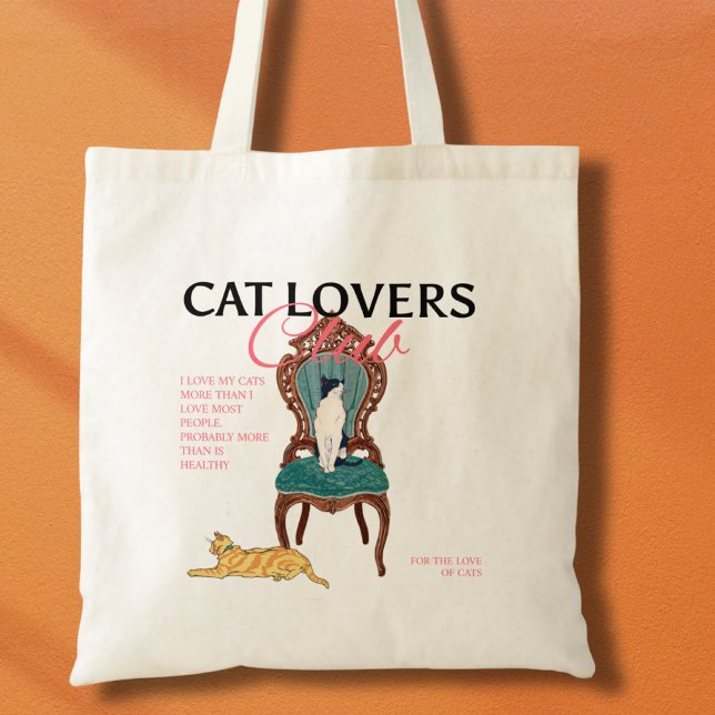 Retro Cat Lovers Tragetasche (Retro cat lovers tote bag.)
