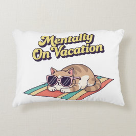 Retro Cat Mentally On Vacation Rectangular Pillow Dekokissen