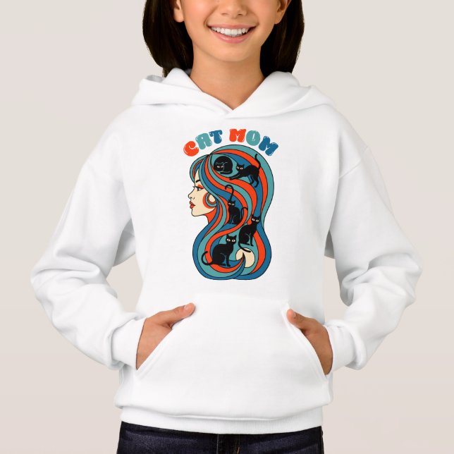 Retro Cat Mom Hoodie (Vorderseite)