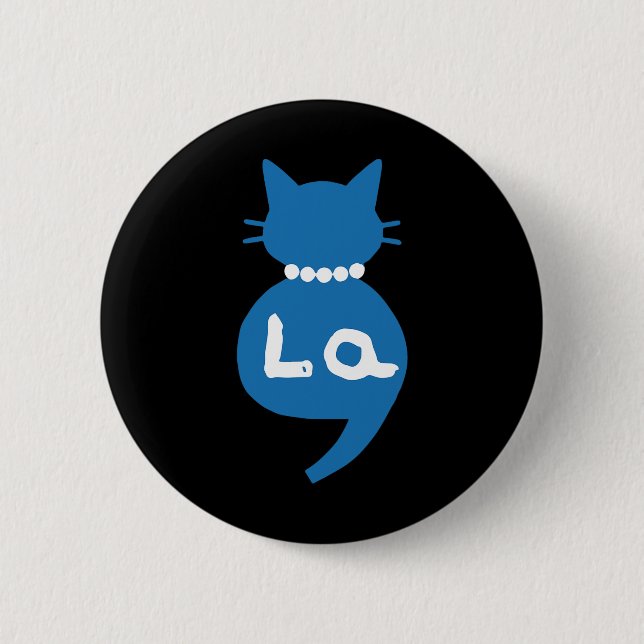 Retro Cat Niedlich Shoes Comma La Kamala Harris 20 Button (Vorderseite)