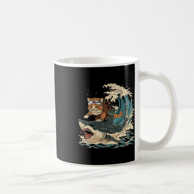 Retro Cat Ninja Süße Tier Kitten TierHallowee Kaffeetasse (Rechts)