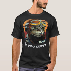 Retro Cat Pilot MEOW Kitty Owner Fur Elterntier 2 T-Shirt