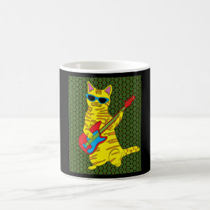 Retro Cat Playing Gitarre Kaffeetasse