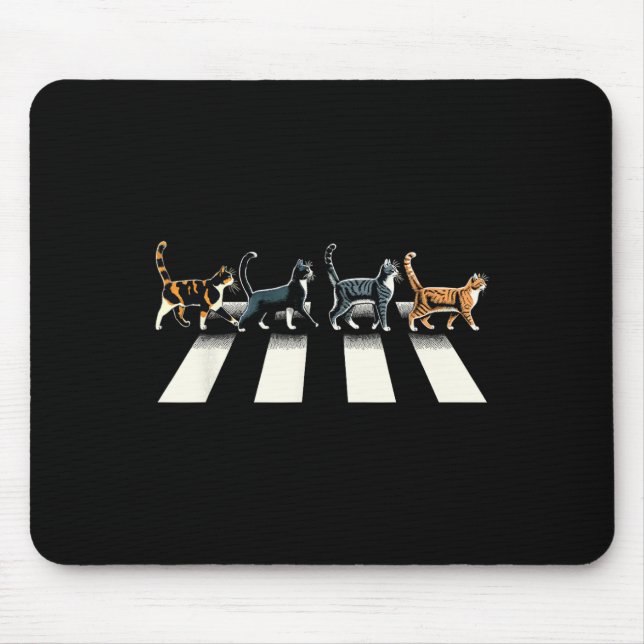Retro Cat Rock and Roll Musik Geschenk Männer Kind Mousepad (Vorne)