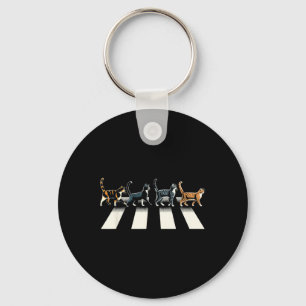 Retro Cat Rock and Roll Musik Geschenk Männer Kind Schlüsselanhänger