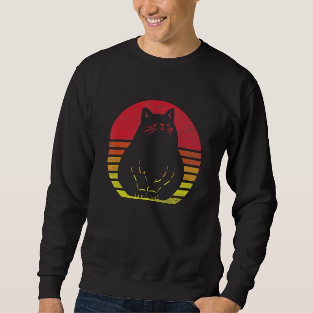 Retro Cat-Silhouette Sweatshirt (Vorderseite)
