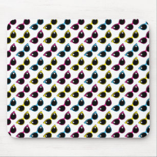Retro Cat Sonnenbrille Muster Mousepad