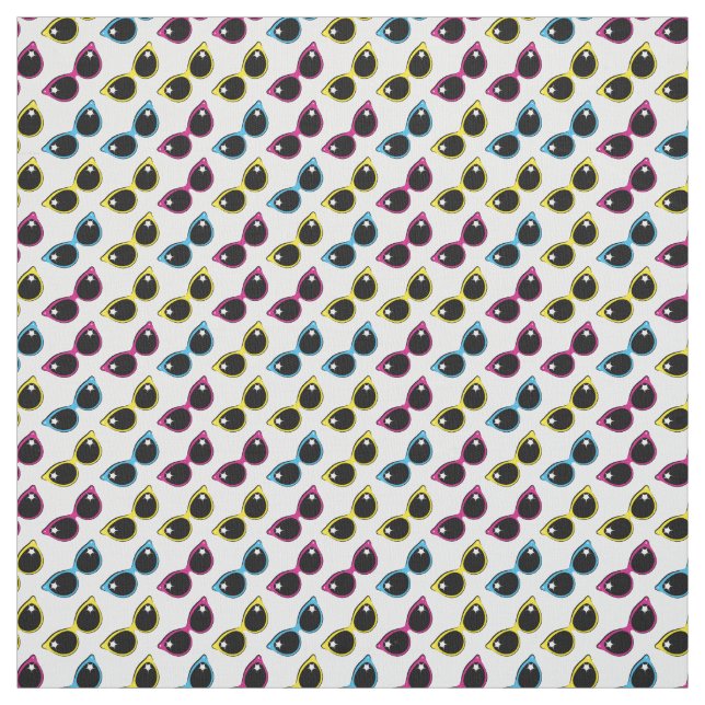 Retro Cat Sonnenbrille Muster Stoff (Muster)