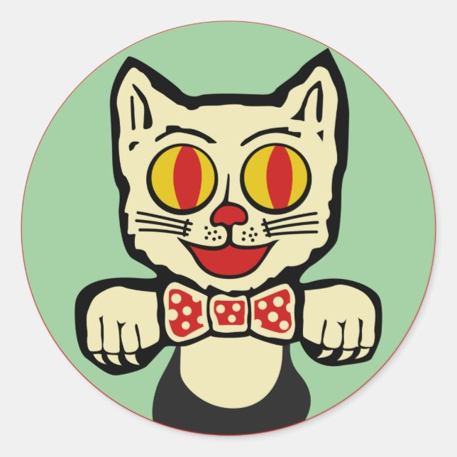 Retro Cat Sticker (Vorderseite)
