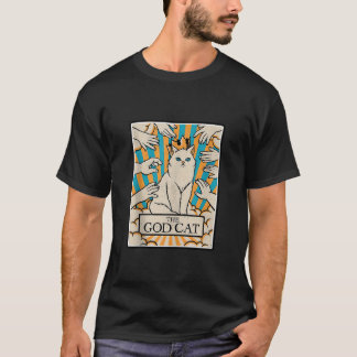 Retro Cat The God Cat Tarot Card Halloween Cat Mam T-Shirt