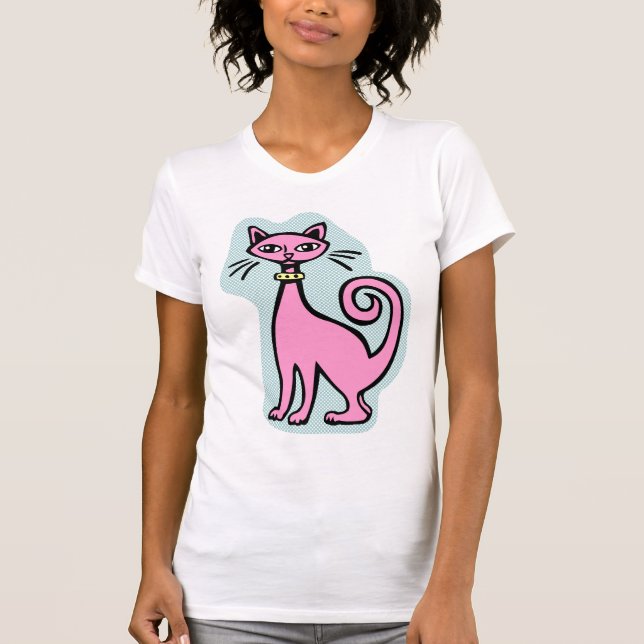 Retro Cat -V 2 - (FR & BK) T-Shirt (Vorderseite)