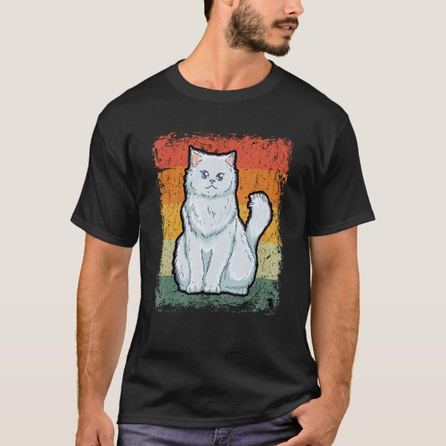 Retro Cat  Vintage Persian Cat T-Shirt (Vorderseite)