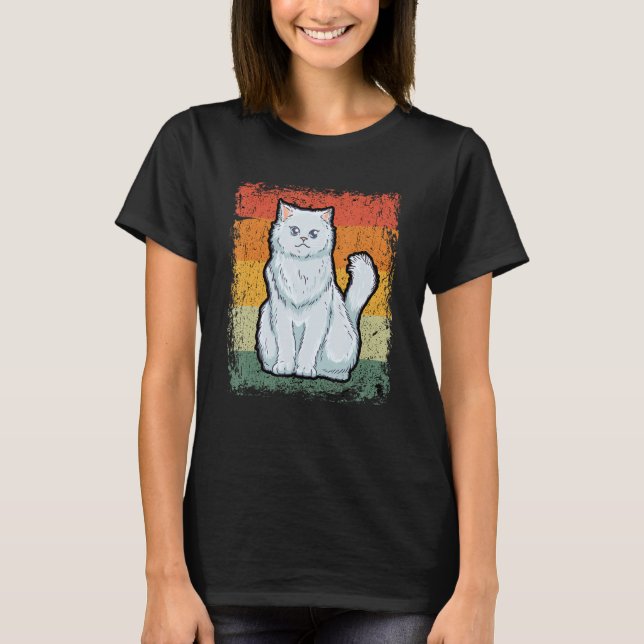 Retro Cat  Vintage Persian Cat T-Shirt (Vorderseite)