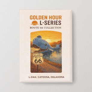 Retro Catoosa Oklahoma Route 66 Wahrzeichen Kunst Button
