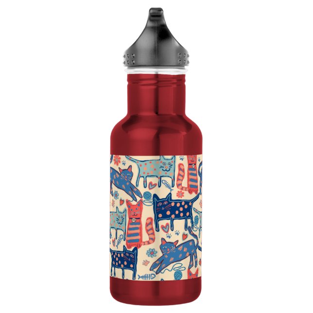 Retro Cats Edelstahlflasche (Rechts)