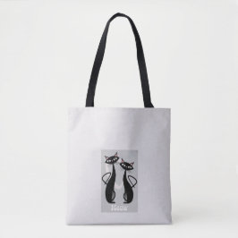 Retro Cats Funny Tote Bag - Playful & Stylish