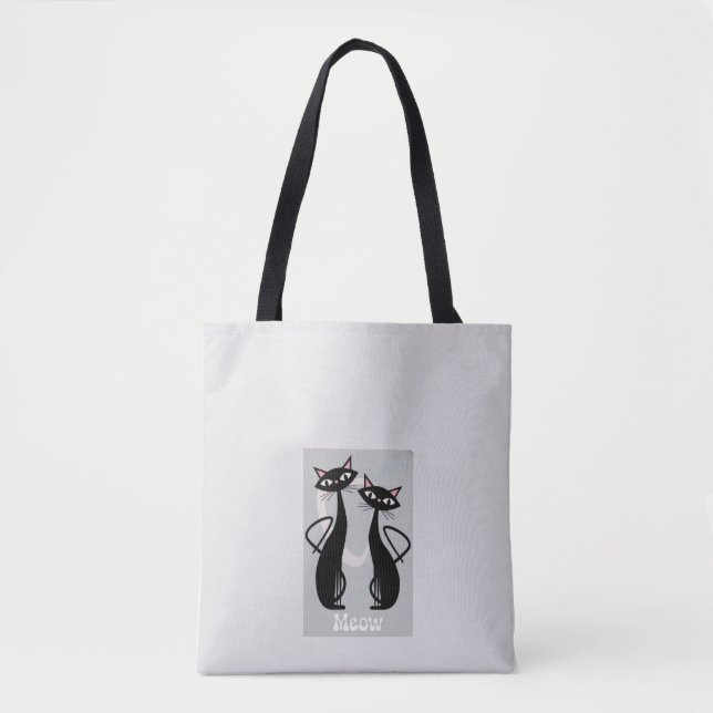 Retro Cats Funny Tote Bag - Playful & Stylish (Vorderseite)