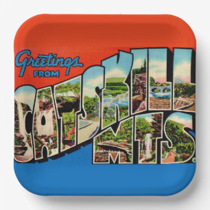 Retro Catskill Berge  Pappteller