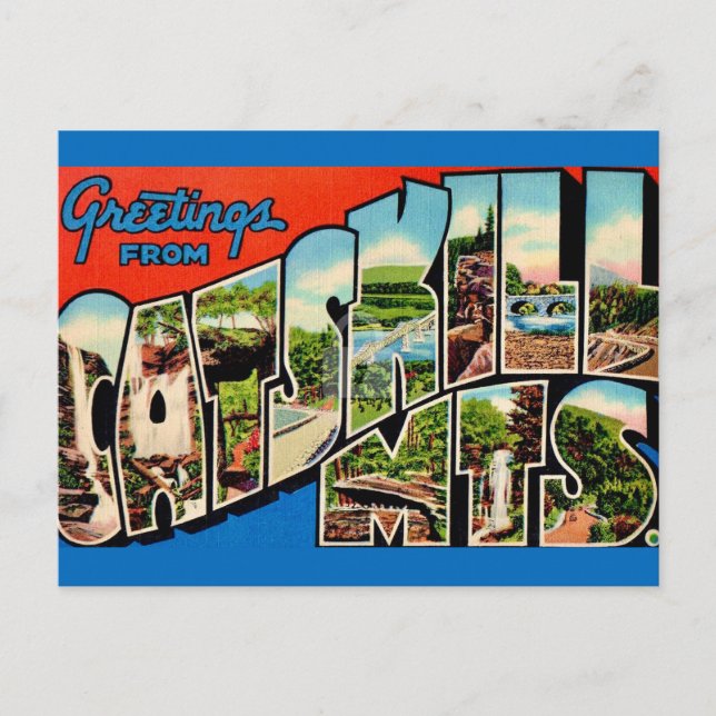 Retro Catskill Berge  Postkarte (Vorderseite)