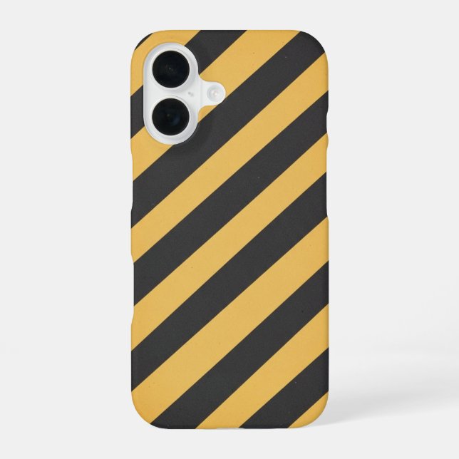 Retro Caution Stripe Panel iPhone 16 Hülle (Rückseite)