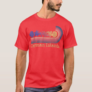 Retro Cayman Islands Tropische Blume 80er Style Su T-Shirt