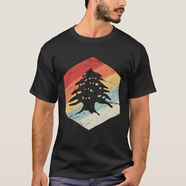 Retro Cedar  Lebanese Pride Beirut & Tripoli Leban T-Shirt (Vorderseite)