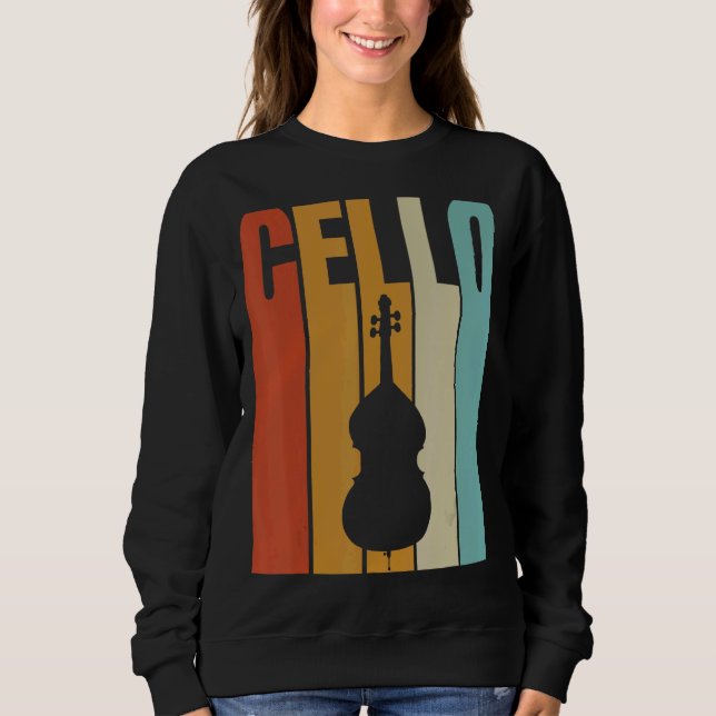 Retro Cello Cool Cello Player Sweatshirt (Vorderseite)