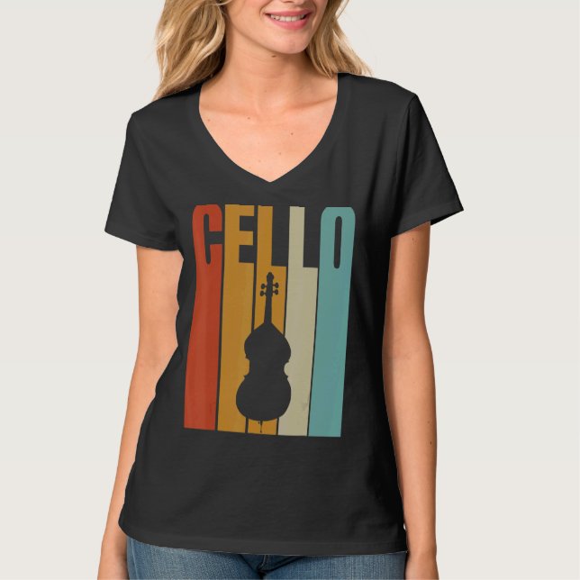 Retro Cello Cool Cello Player T-Shirt (Vorderseite)