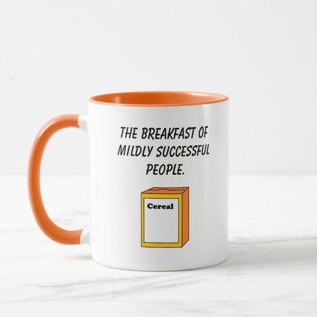 Retro-Cerealbox-Cartoon, lustige Pop-Art-Frühstück Tasse (Links)