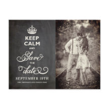 Retro Chalkboard Behielt ruhig und Save the Date s