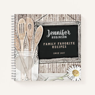 Retro Chalkboard, Mason Jar und Daisy  Notizbuch