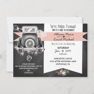 Retro Chalkboard Post Wedding Party Einladung