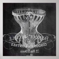 Retro-Chalkboard-Skripte viktorianische Dessous-Ko